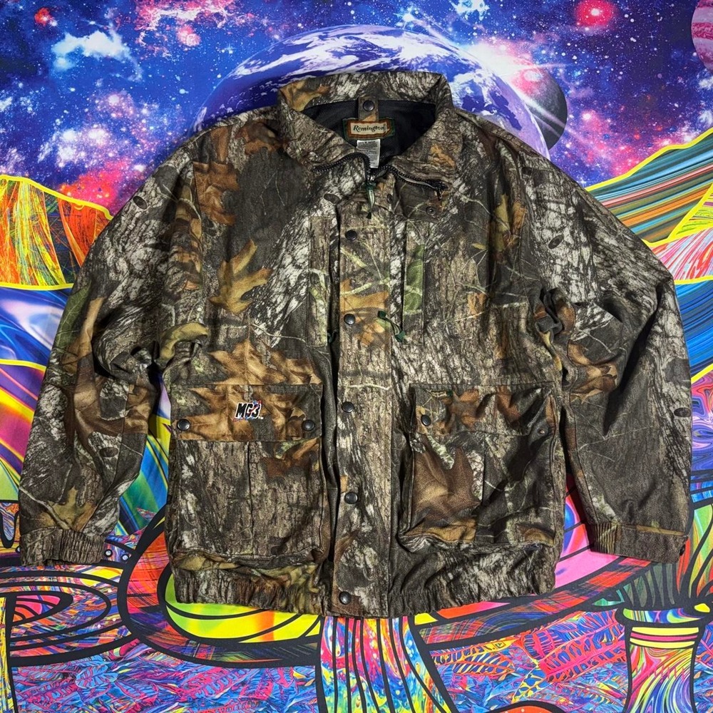 Vintage Remington Hunting Jacket Mossy Oak Break Up Camo Mens Medium DI15740BU - Picture 2 of 7